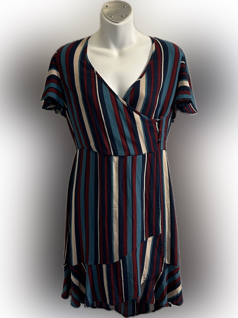 Band of Gypsies Burgundy & Cream Dress Size M